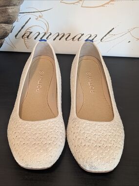 Rothy’s Flats Size 6 – Almond Beige Knit Round Toe – Washable